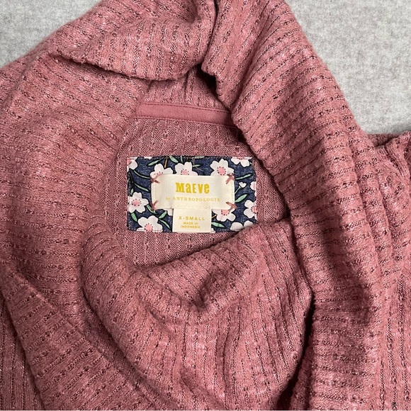 Anthropologie Maeve Top Womens XS Solid Red Cowl Neck Peplum - Picture 11 of 12